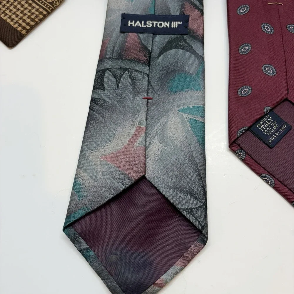 VINTAGE BRITTANIA Nordstrom Mens 1970s  Striped Print Neck Tie Retro Grandpa Lot